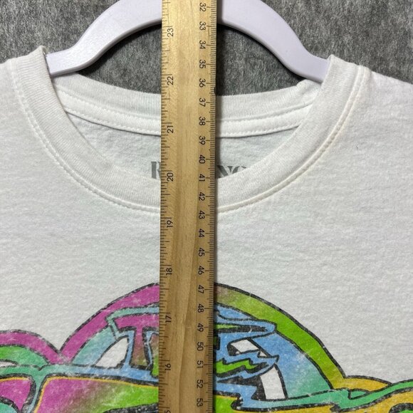 Rolling Stones T‎ Shirt Womens Medium White Cropped Raw Hem Short Sleeve - Picture 3 of 6